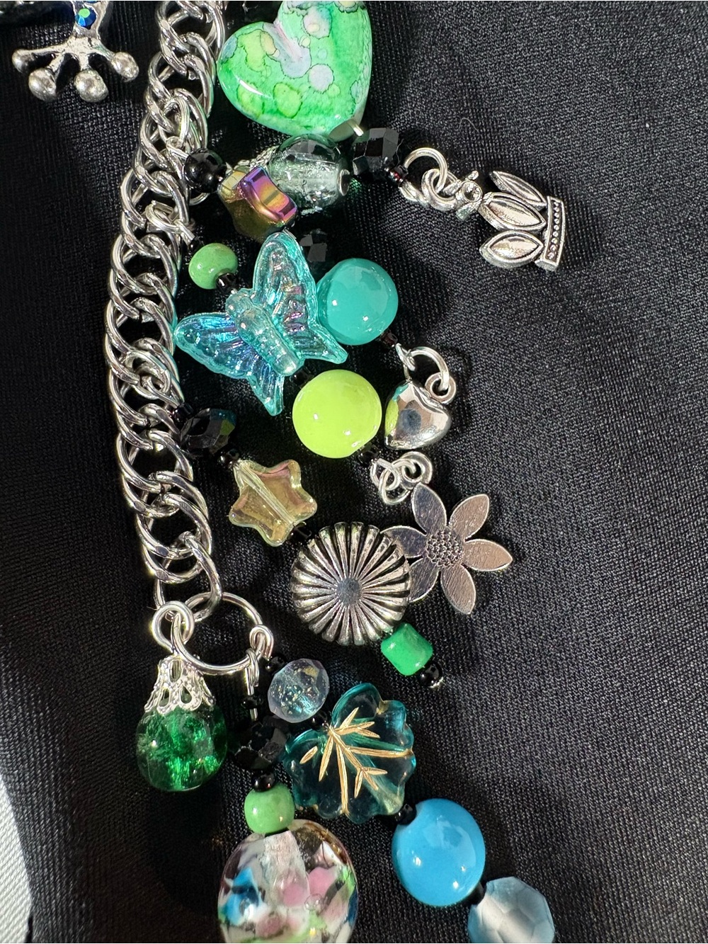 Green Crystal Frog Bag Charm Keychain - Picture 7 of 12